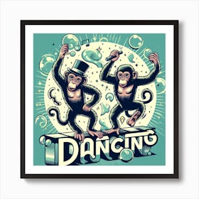 Dancing Monkeys Art Print