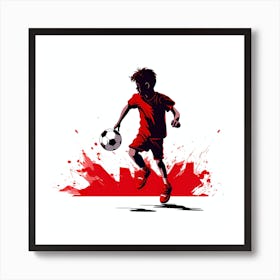 Soccer Player Kicking A Ball Art Print