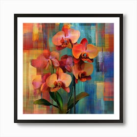 Orchids In A Vase 1 Art Print