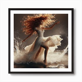 Girl In The Water 2 Art Print