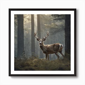 Deer In The Forest 220 Art Print