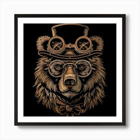 Steampunk Bear 30 Art Print