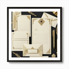 Deco Stationery Set 1 Art Print