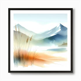 Watercolor Landscape Painting 28 Art Print