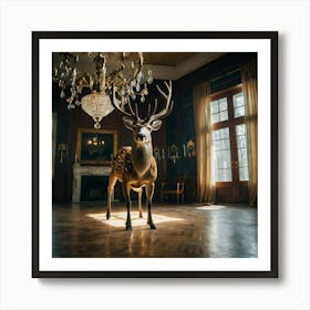 Deer In A Room 4 Art Print