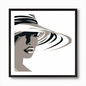 Woman In A Hat 32 Art Print