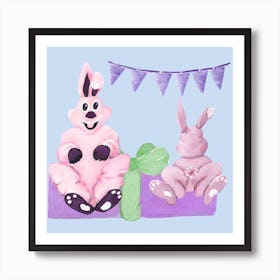 Sweet Easter Party Square Art Print