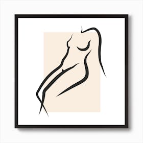 Nude Pastel Square Art Print