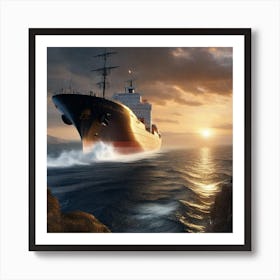 Ship In The Sea 8 Art Print