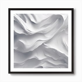 White Wavy Texture Art Print