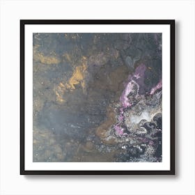 Abstract Painting, Acrylic On Canvas, Black Color Art Print