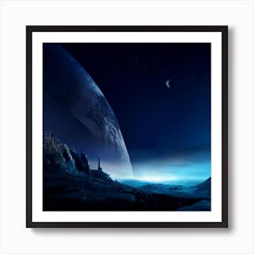 Space Landscape Art Print