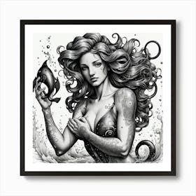 Zodiac Water Bearer Aquarius Art Print
