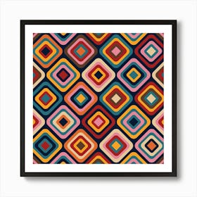 Retro 70s Geometric Pattern Art Print