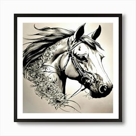 Horse Head Tattoo Art Print