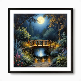 Bridge At Night Art Print