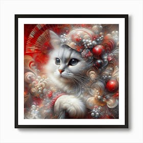 Christmas Cat 1 Art Print