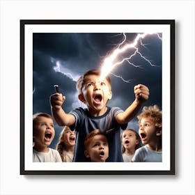 Lightning In The Sky Art Print