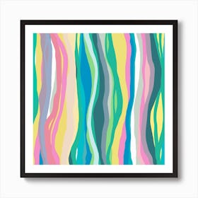 Colorful Agate Slides Square Art Print