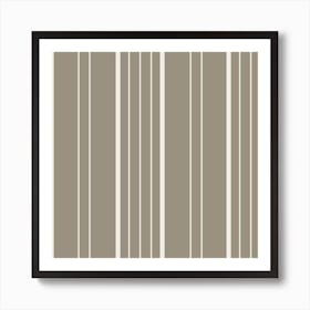 Beige Striped Wallpaper Art Print