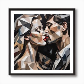 Kissing Couple Art Print