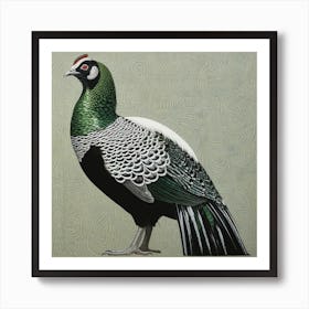 Ohara Koson Inspired Bird Painting Pheasant 6 Square Art Print