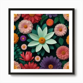 Default Create Unique Design Of Beautiful Flowers 2 Art Print