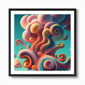 A Bunch Of Clouds That Are Floating In The Air Art Print