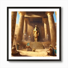 0 An Egyptian Pharaonic Temple In Which The Pharaoh Esrgan V1 X2plus Art Print