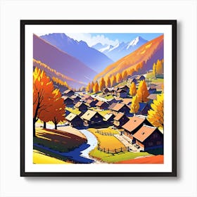 Autumn Village 25 Art Print