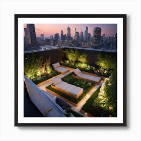 Nyc Rooftop Garden Art Print