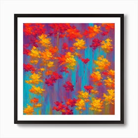 Autumn Leaves Abstract Art Art Print