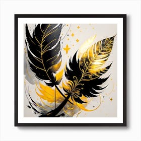 Gold Feathers Art Print