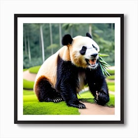 Panda Bear In The Forest Art Print