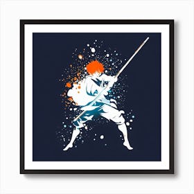 Samurai Warrior - Bo Staff - Wushu - Martial Arts 22 Art Print