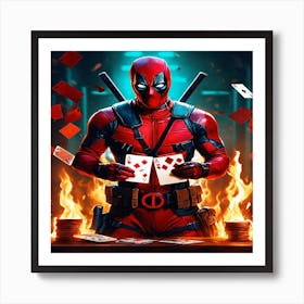 Deadpool Playing Cards Art Print