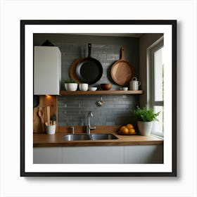 Kitchen With Pots And Pans 1 Art Print