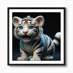 White Tiger Cub 1 Art Print