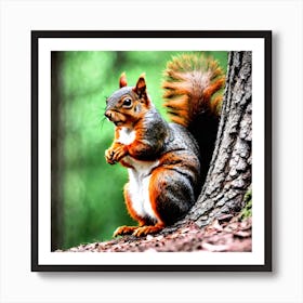 Squirrel In The Woods 26 Art Print