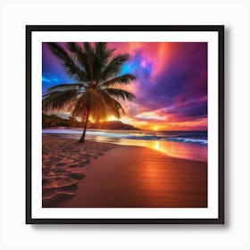 Sunset On The Beach 187 Art Print