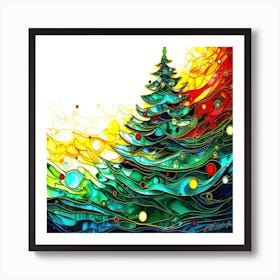 Oh Christmas Tree - Decorated Xmas Tree Art Print
