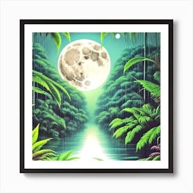 Full Moon In The Jungle 29 Art Print