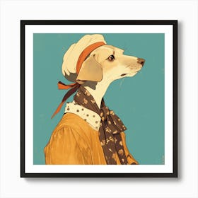 Dog In A Hat Art Print