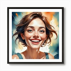 Portrait Of A Smiling Woman Art Print