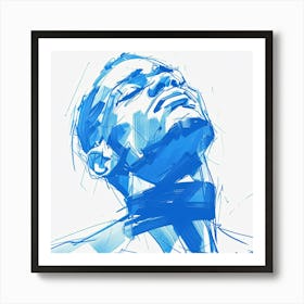 Blue Man 1 Art Print