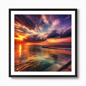 Sunset Over The Ocean 244 Art Print