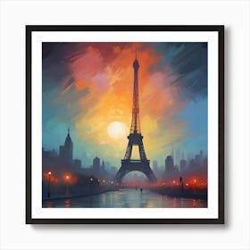 Paris At Sunset Art Print