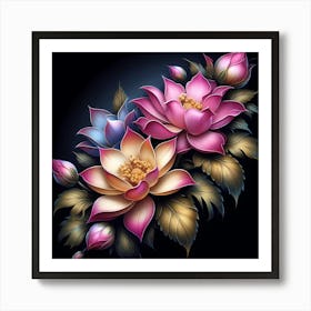 Lotus Flower Painting 1 Art Print