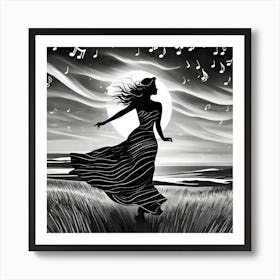 Girl In A Field Art Print