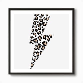 Leopard Lightning Bolt Cheetah Animal Print Art Print